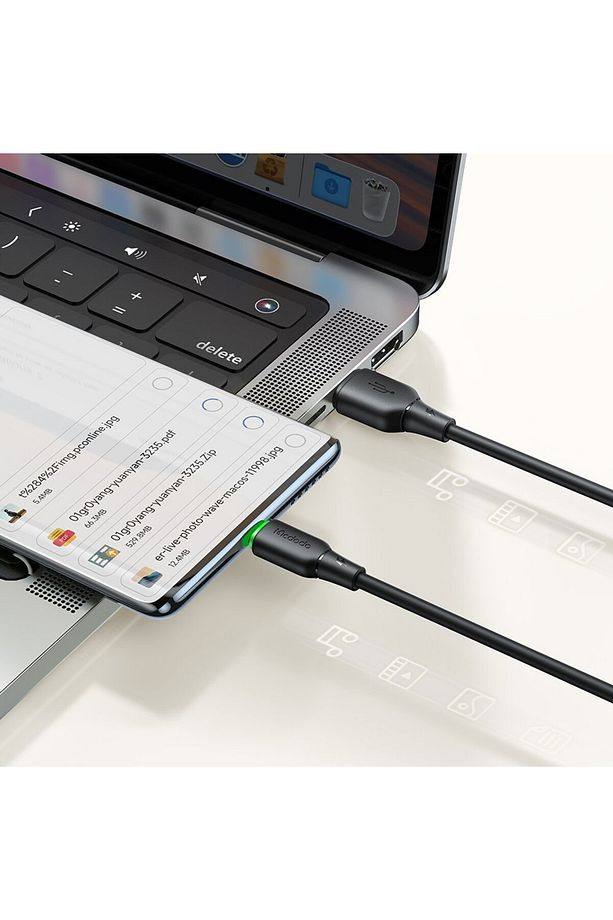 CA-4751 100W USB-A TO USB-C ŞARJ VE DATA KABLOSU- 1.2 M SİYAH - 2