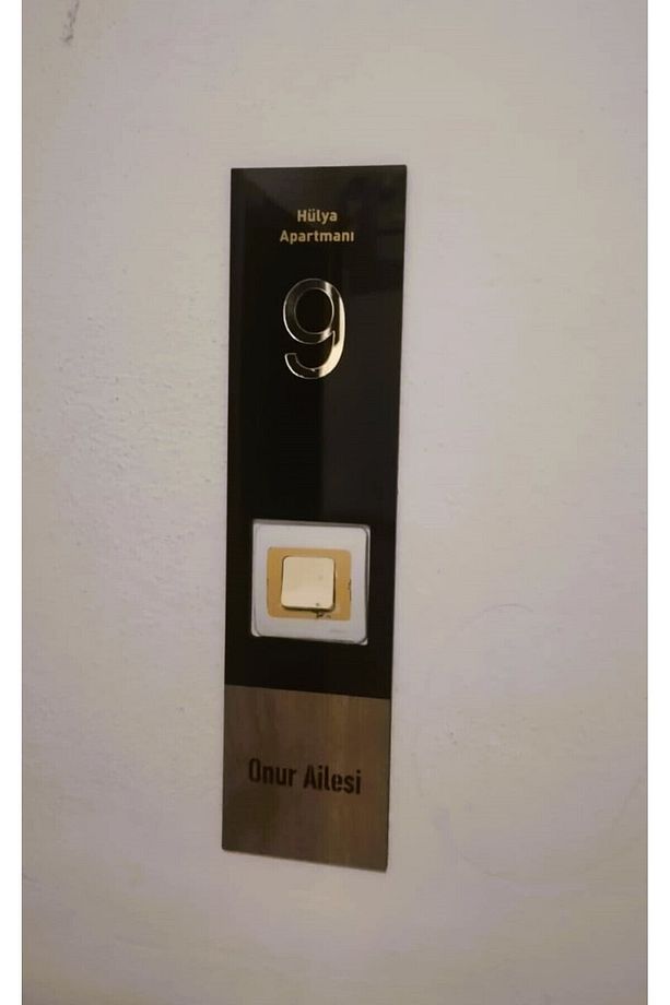 Kişiye Özel Isimli Dekoratif Kapı Numarası Siyah-Ahşap - 4