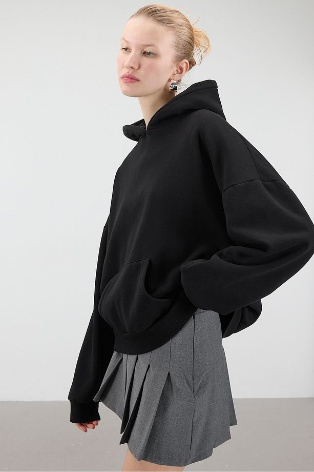 Kapüşonlu Şardonlu Basic Sweatshirt S1596-K5 - 4