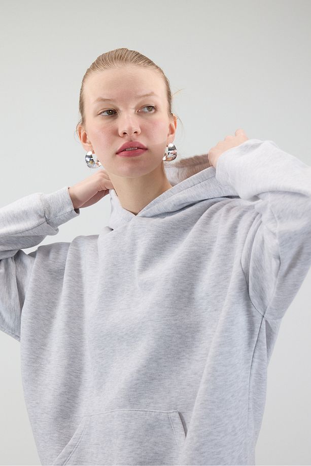 Kapüşonlu Şardonlu Basic Sweatshirt S1596-K5 - 2