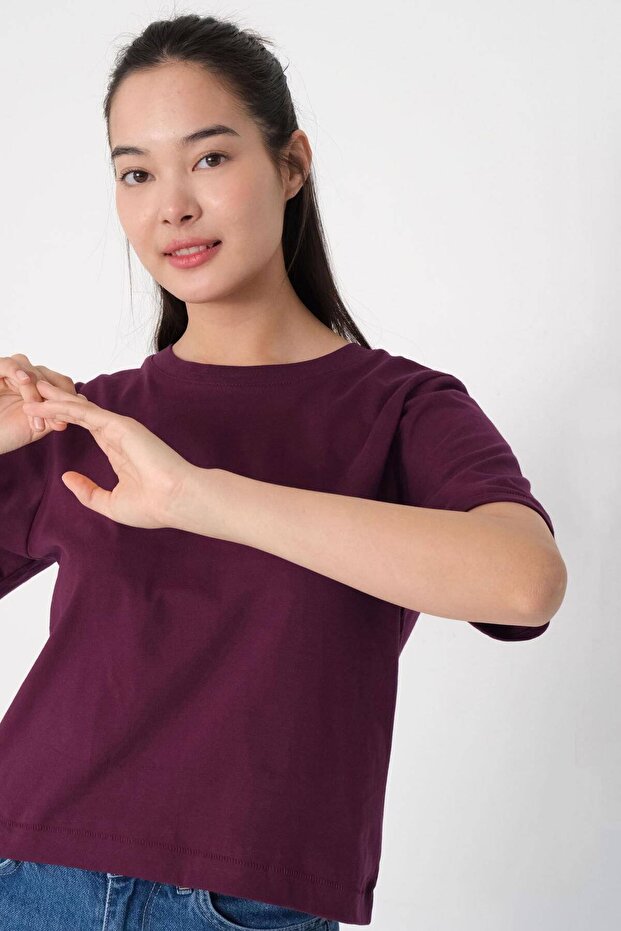 Bisiklet Yaka Basic T-shirt P1002-E8 - 4