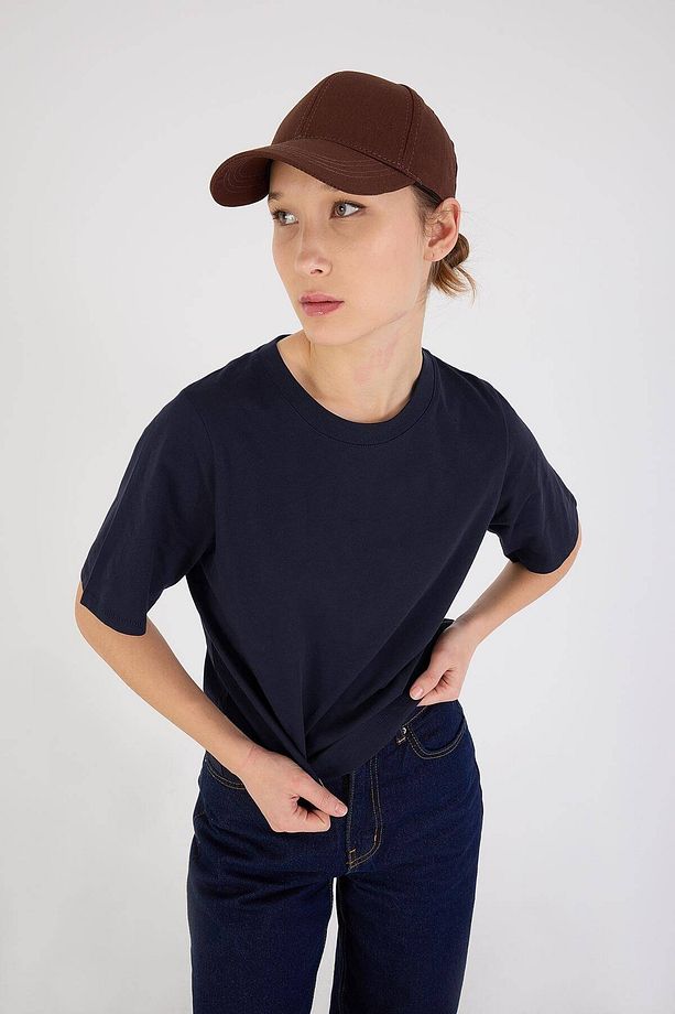 Bisiklet Yaka Basic T-shirt P1002-E8 - 4