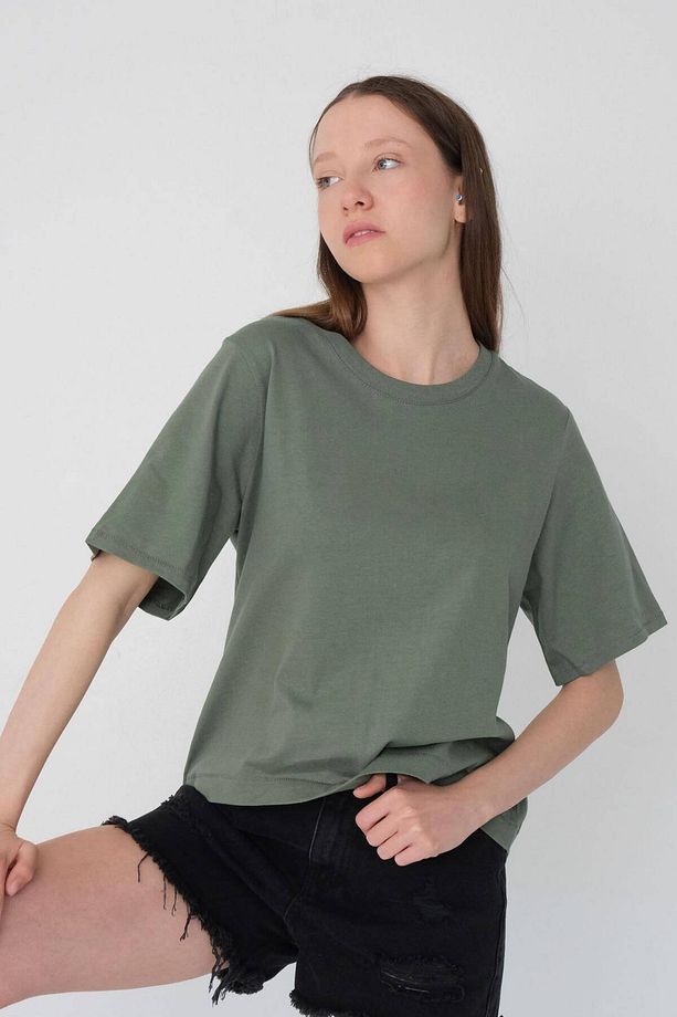 Bisiklet Yaka Basic T-shirt P1002-e8 - 1