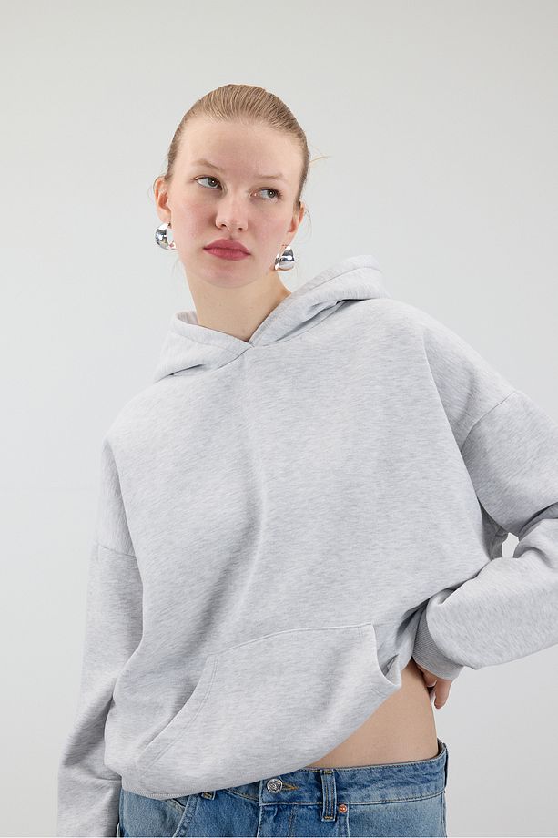 Kapüşonlu Şardonlu Basic Sweatshirt S1596-K5 - 6