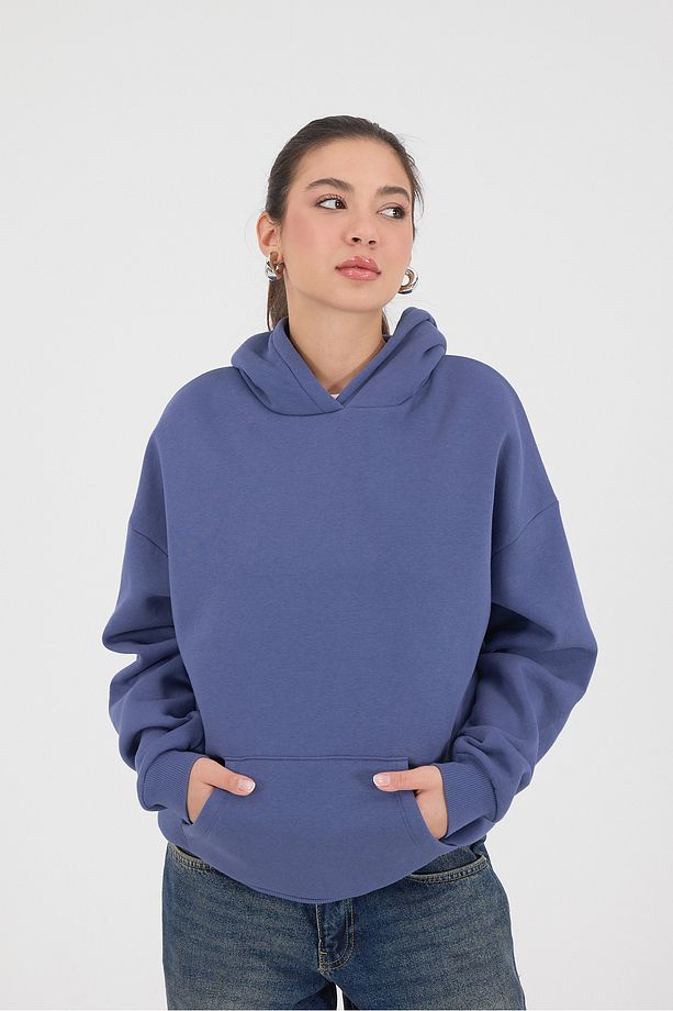 Kapüşonlu Şardonlu Basic Sweatshirt S1596-k5 - 6