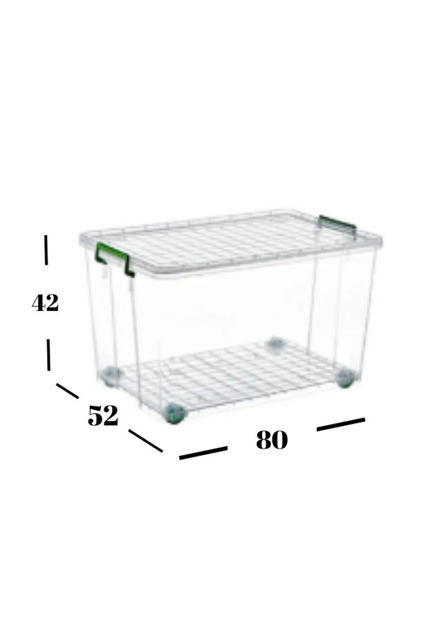 Tekerlekli Saklama Kutusu 120 Litre Şeffaf 3 Adet Saklama Kabı Mutfak/banyo Çok Amaçlı Saklama - 2