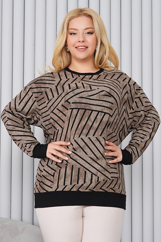 Plus Size Leopard Pattern Soft Sweater - 3