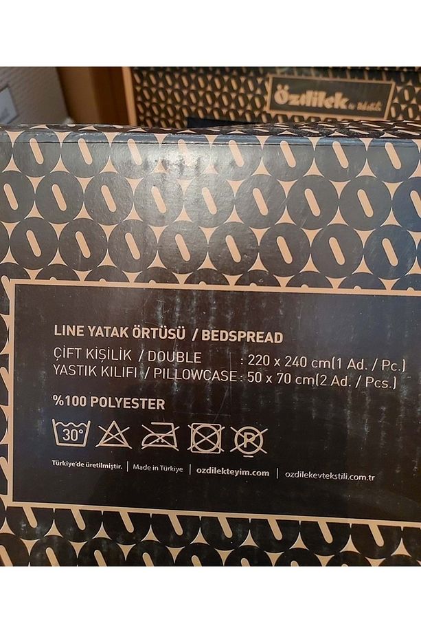 Modern Line Çift Kişilik Battaniye Seti (220X240)-piramit Gri - 3