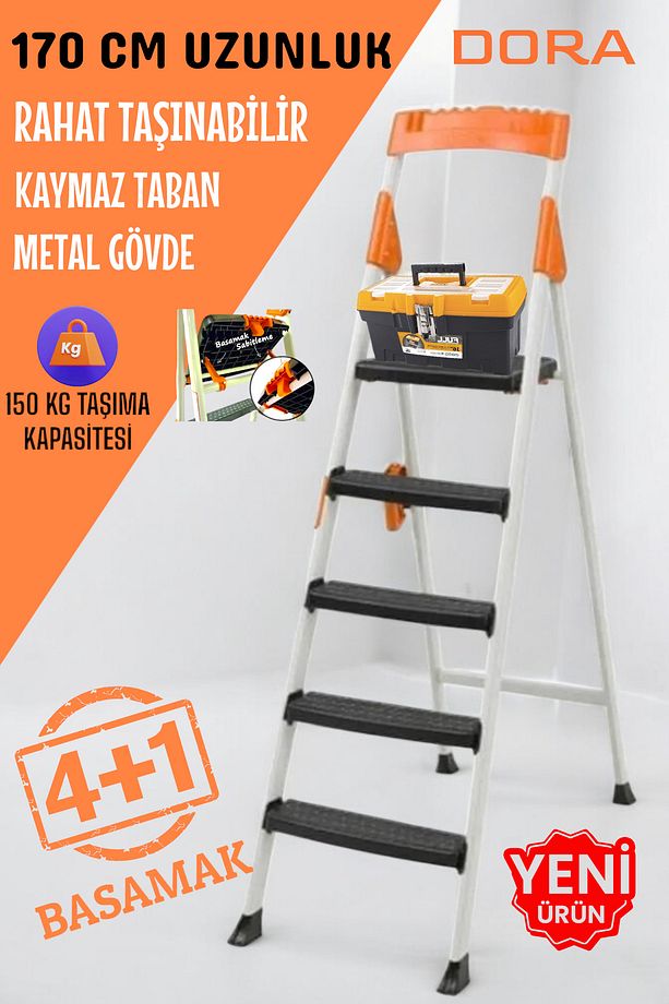 4+1 Geniş Basamaklı Harbinger Ev Tipi Kaymaz Merdiven - 1