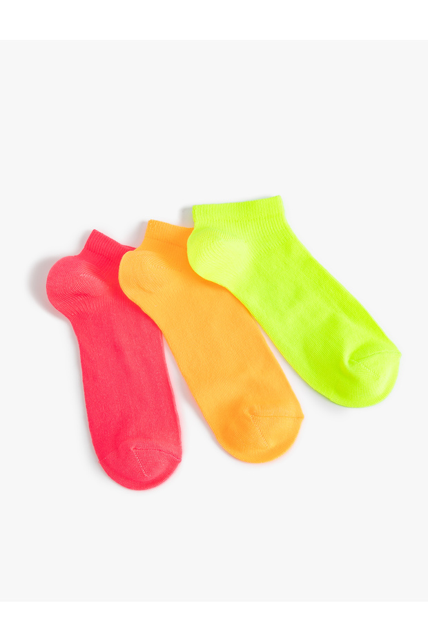 Set of 3 Multicolored Basic Booties Socks