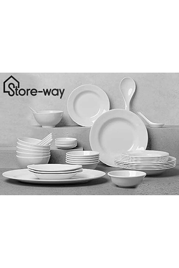 طقم عشاء ميلامين مكون من 40 قطعة - 1