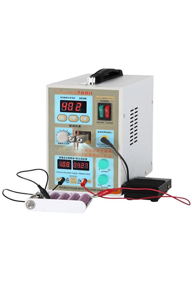 Sunkko 788H Çift Darbeli Nokta LED Pil Test ve Şarj Fonksiyonlu Pil Punta Kaynak Makinesi - 3