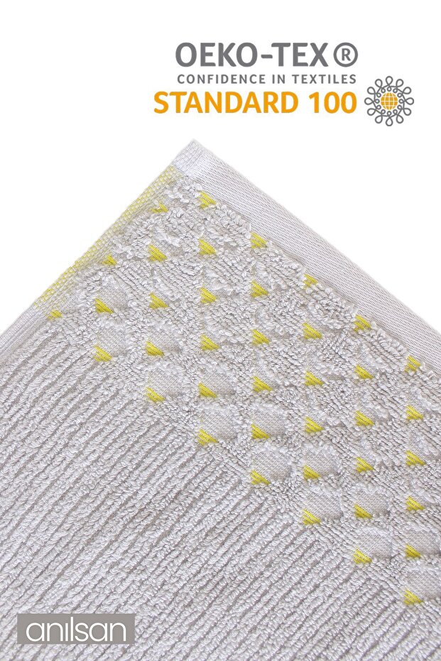 100% Cotton Set of 4 Grey Towels - 2 Hand Towels and 2 Bath Towels