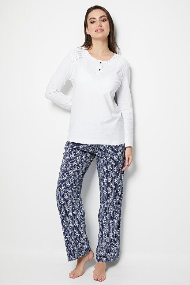 White-Black Pijama Takımı - 4