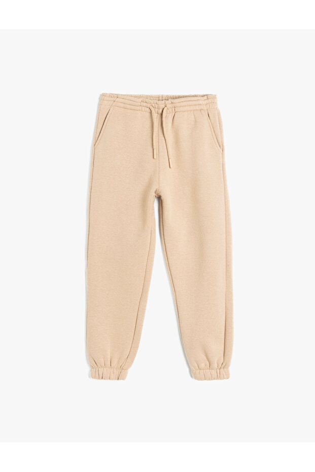 Elastic Waist Pocket Detailed Raised Basic Jogger Sweatpants
