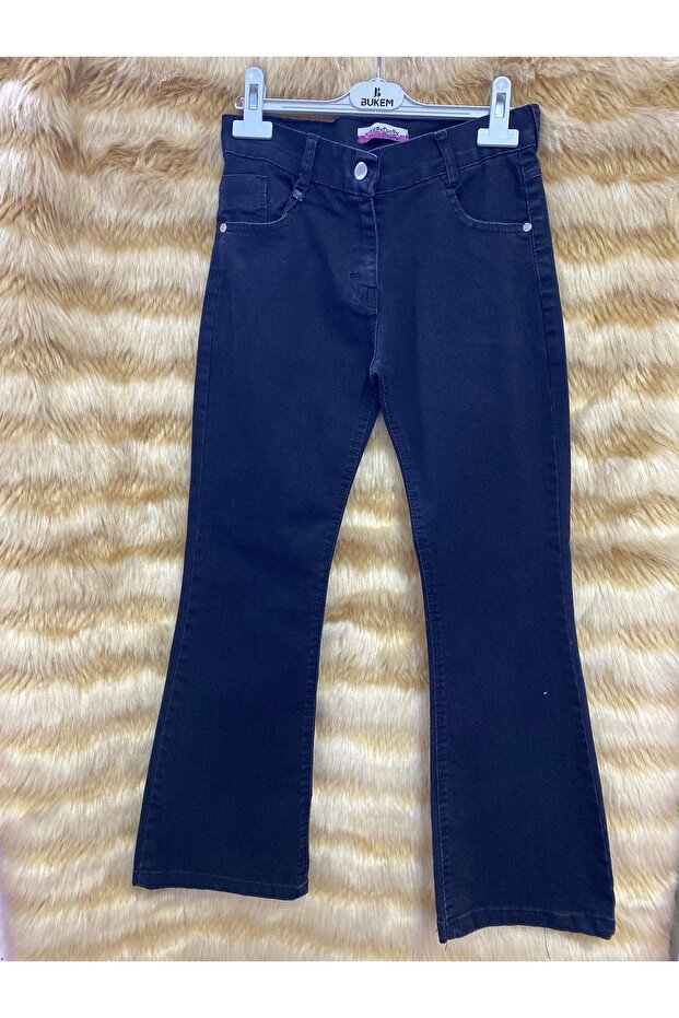 Spanish Leg Girl's Denim Trousers Black