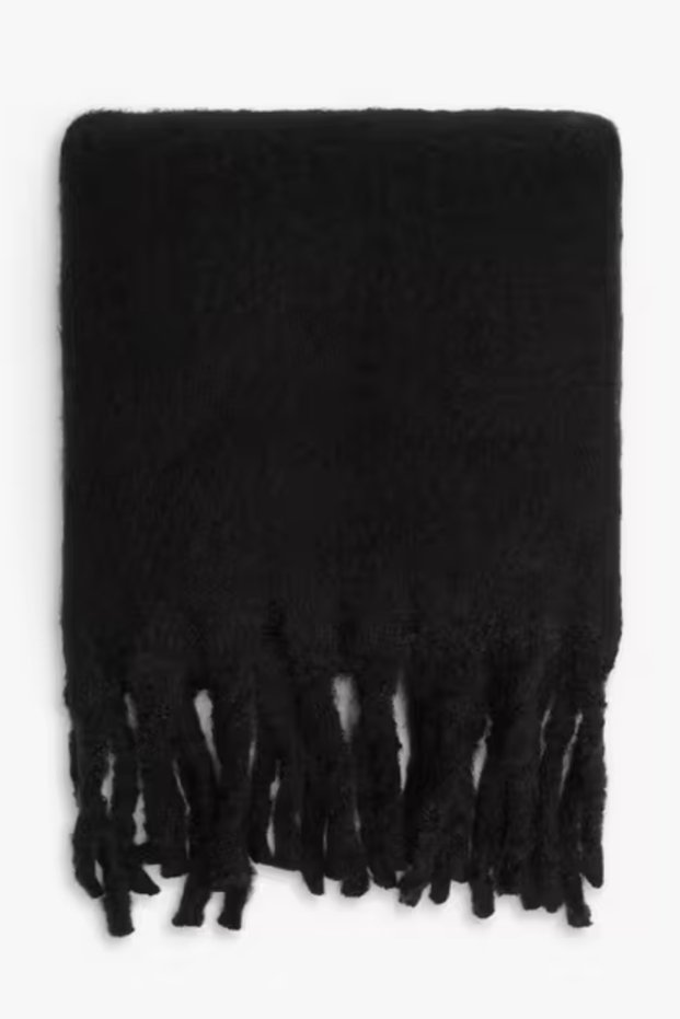 Solid Color Puff Shawl - Winter Neck and Shoulder Shawl - Black