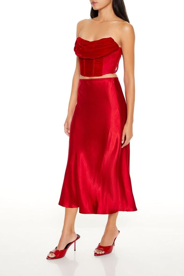 Saten Slip Midi Etek - 4