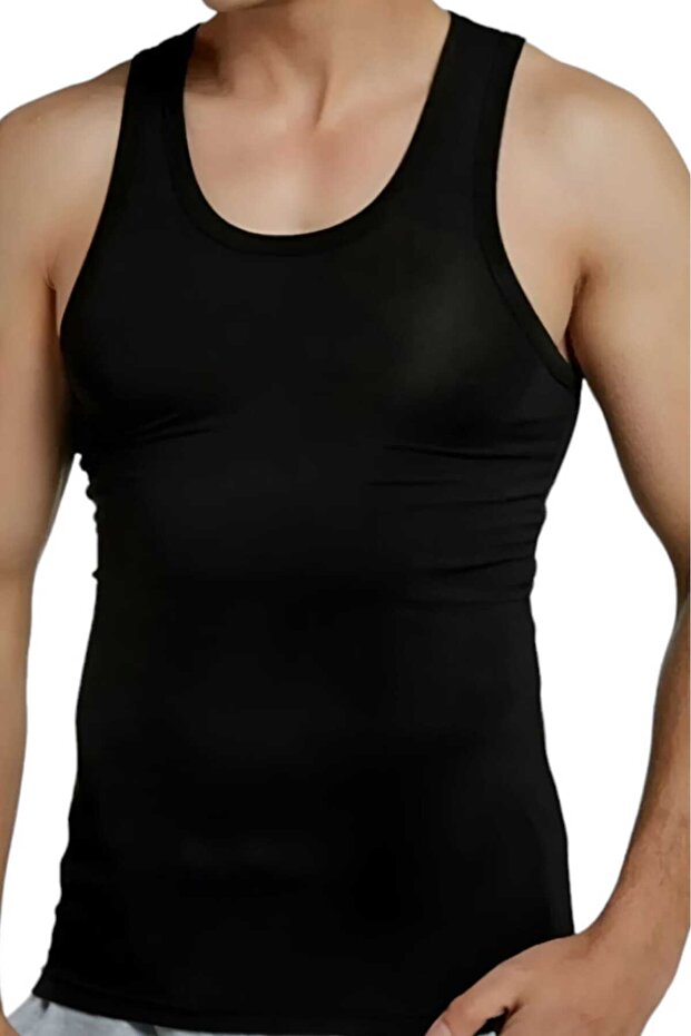Men's Cotton Four Seasons Black Tank Top