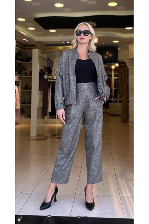 سترة بومبر من القماش - 2