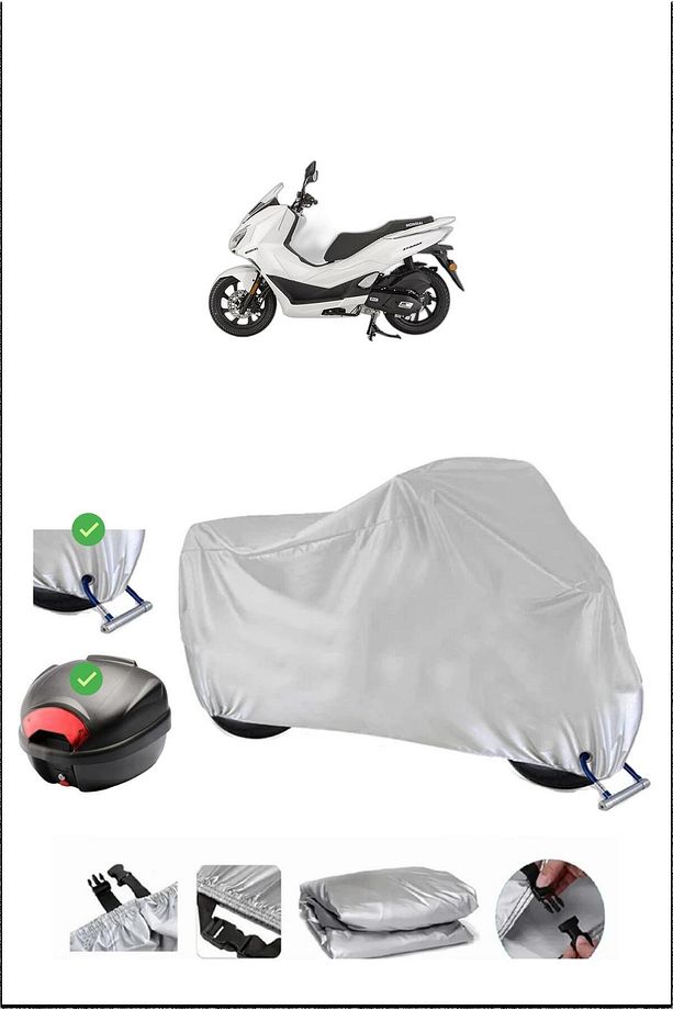 MONDİAL 125STRADA ARKA ÇANTA KİLİT UYUMLU SU GEÇİRMEZ MOTOSİKLET BRANDASI-GRİ - 1
