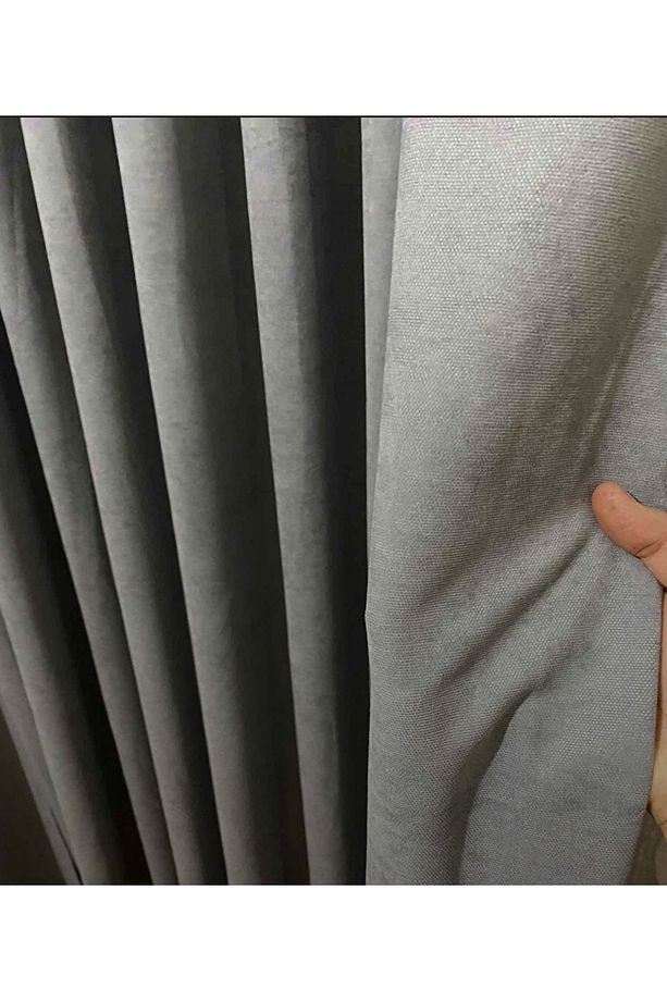 Fon Keten Açık Gri Ağır Gramajlı 1/3 Sık Pile (Tek Kanat) Kumaş Toplama Bağ Kolu - 4