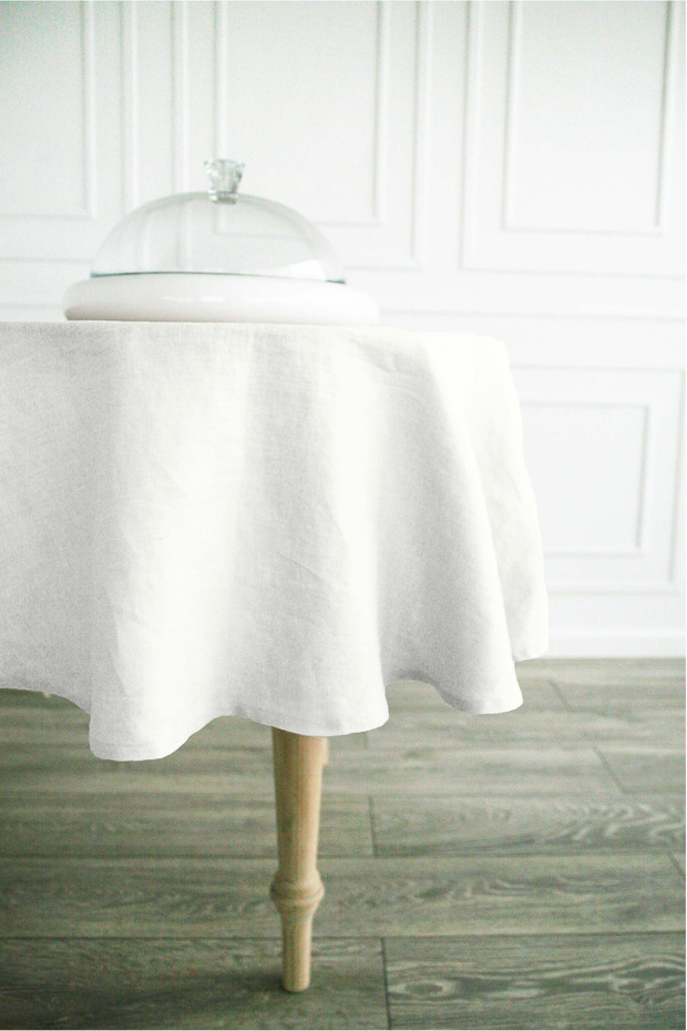 100% Natural Cotton Linen Classic Round Table Cloth