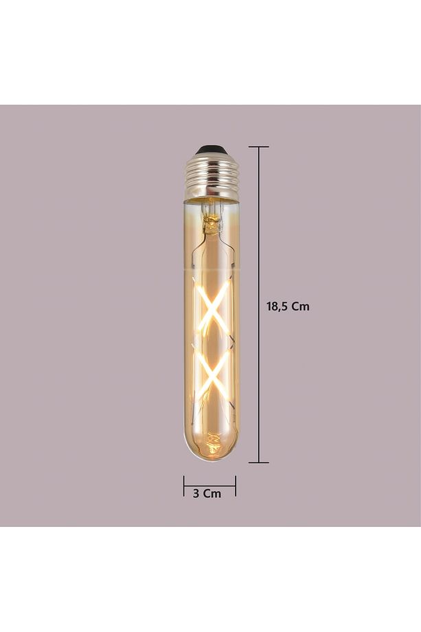 4w Vintage Rustik Led Ampul 2500k E27 Duy Lambam Amber Çubuk Cam Sarı Işık Retro Filament Tüp Ampul - 5