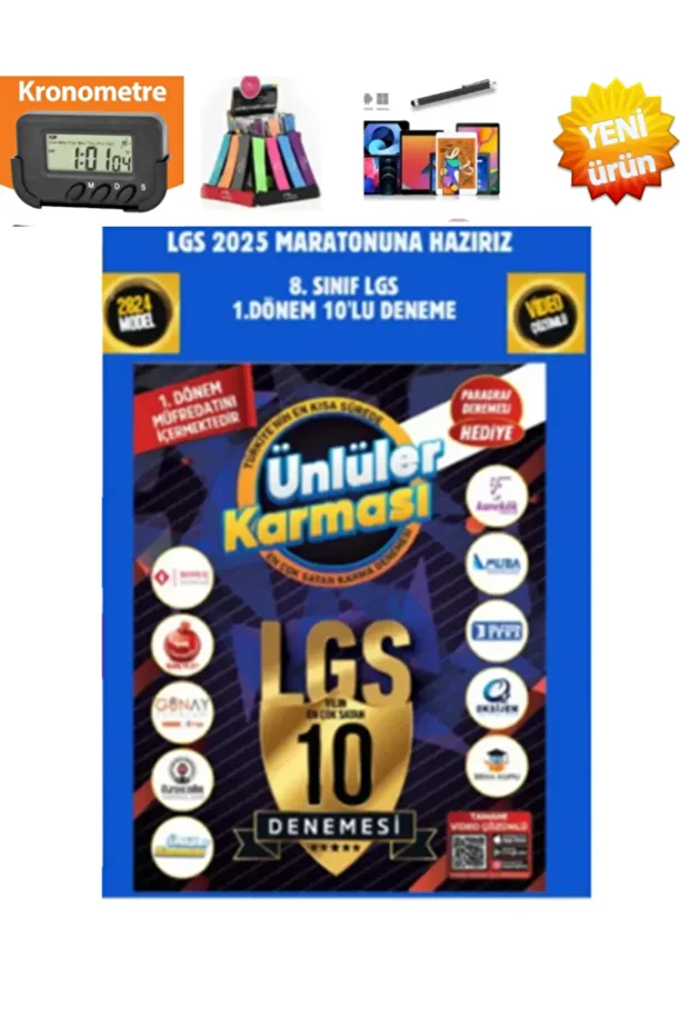 Ünlüler Karması Yayınları 8. Sınıf Lgs 1. Dönem 10 Farklı Yayın 10 Deneme 2025 - 1