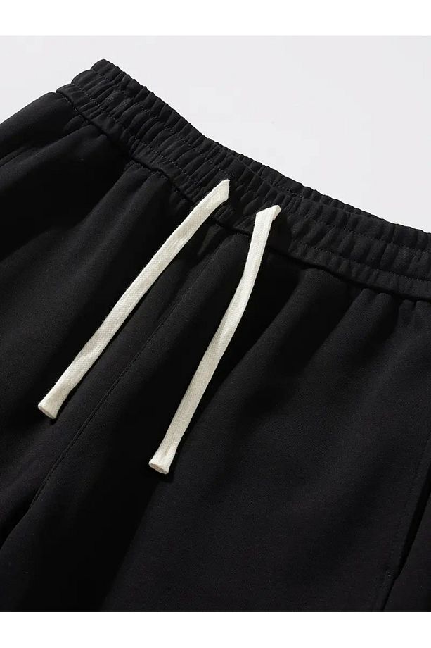 Siyah Erkekler için Yüksek Bel Günlük Jogger  Rahat,Düz Renk, Günlük Kıyafetler İçin Mükemmel1czz - 6