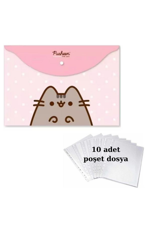 a4 boy çıt çıt  ödev dosyası +10' lu poşet dosya - 1