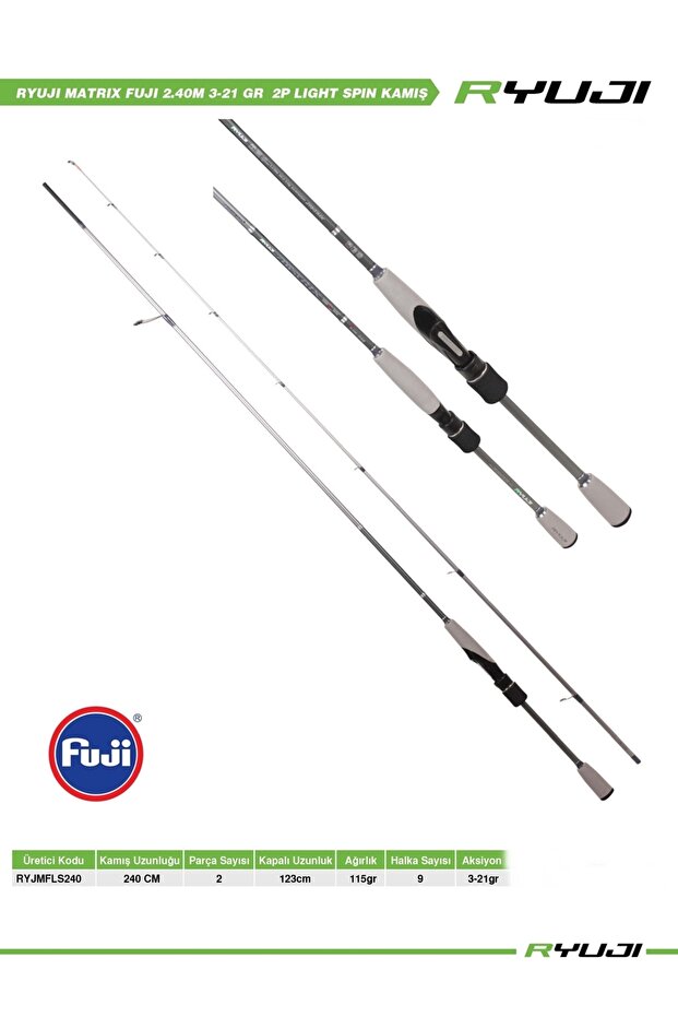 Matrix Fuji 240cm 3-21gr 2 Parça Light Spin Kamış - 3