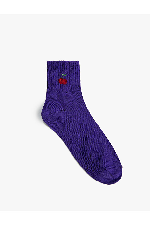 Basic Socket Socks Cherry Embroidered
