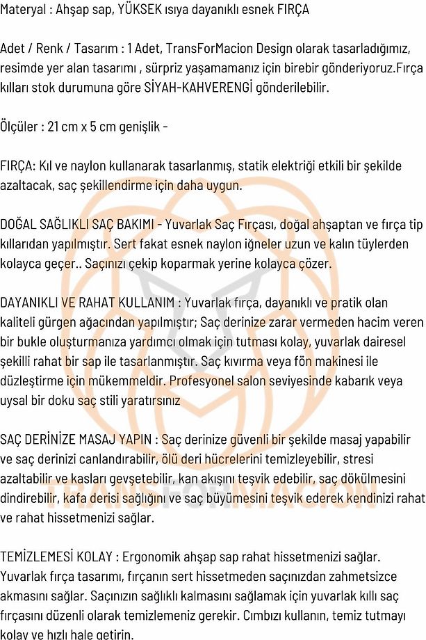 Fön Fırçası Ahşap Saplı Fön Ve Tarama Fırçası 721200 - 4