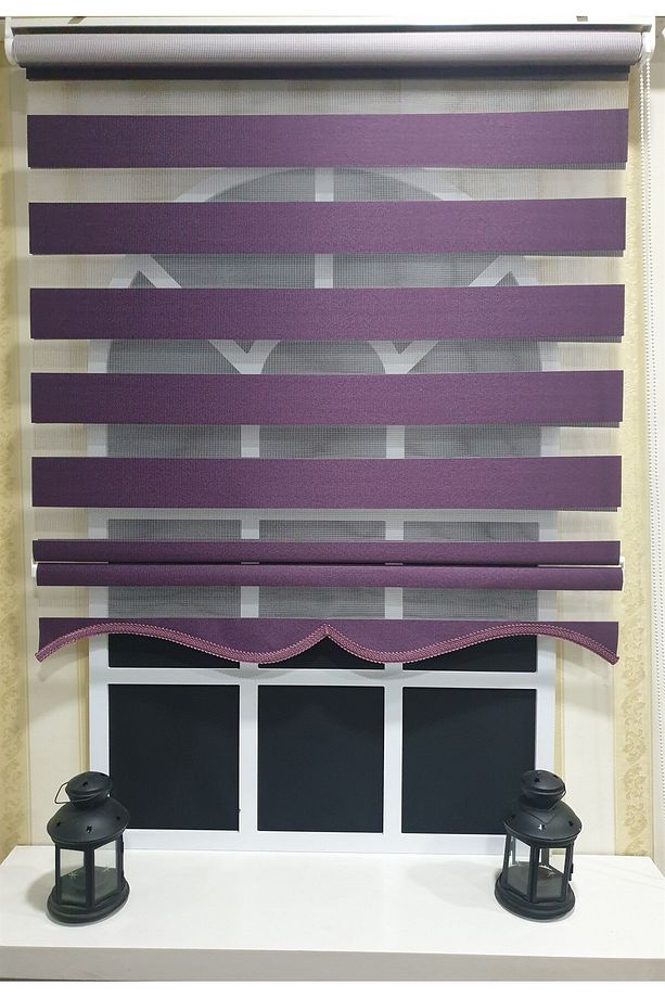 Zebra Stor Perde Mor Etek Dilimli STB 400 V18 - 3