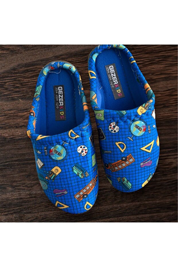 Winter Children's Home Slippers Carpet Slippers Blue