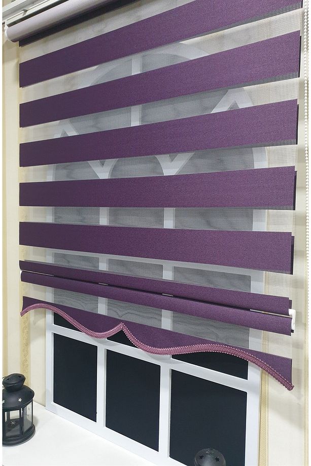 Zebra Stor Perde Mor Etek Dilimli STB 400 V18 - 5