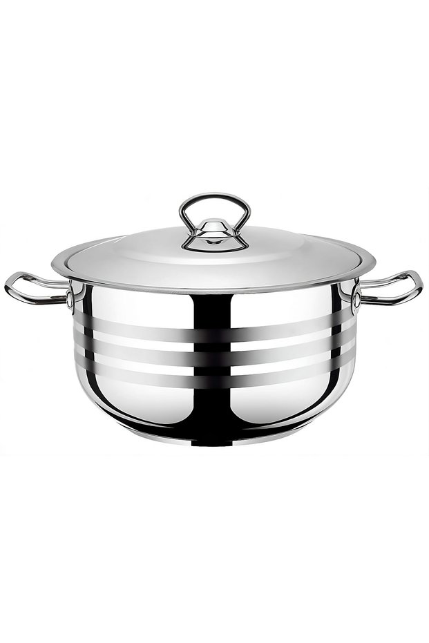 24 Cm Deep Pot Stainless Steel - Steel Lid