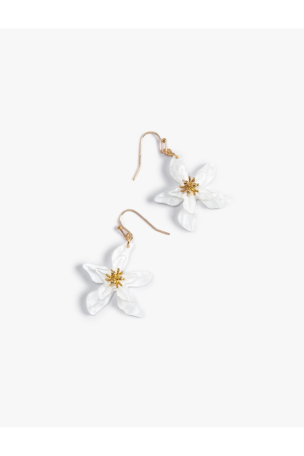 Earring Flower Shaped Dangle - 2