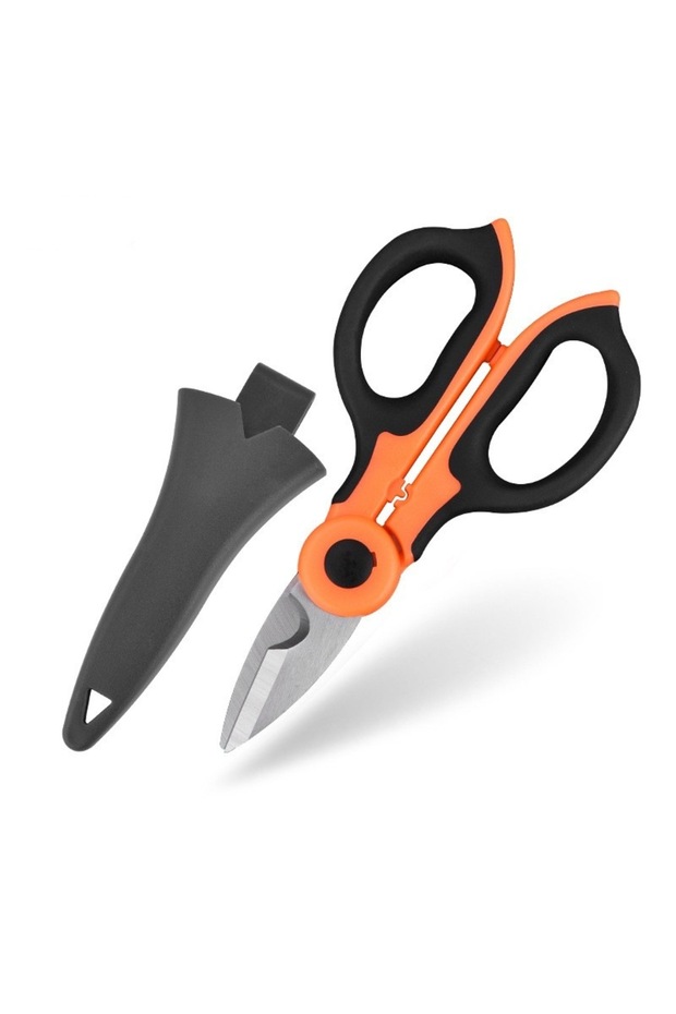 YELLOW Congeal High Carbon Steel Scissors Household Scissors Tools Electrician Scissors Fabric Strip