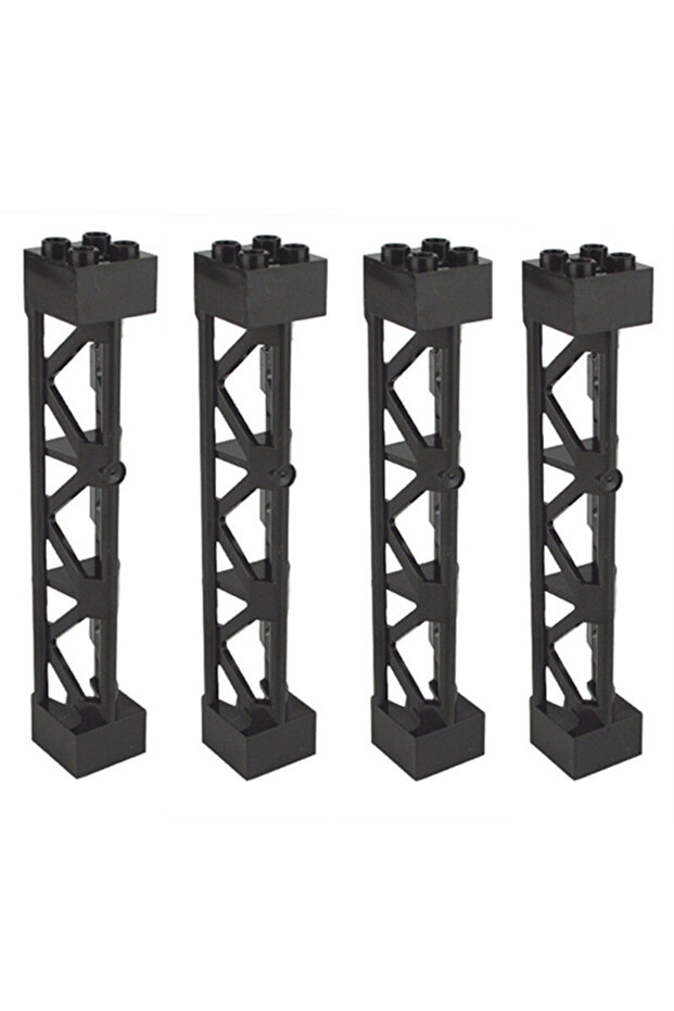4pcs Black 4pcs City Accessory Pillars High-tech MOC Parts for Building Block Christmas Gift Toys f