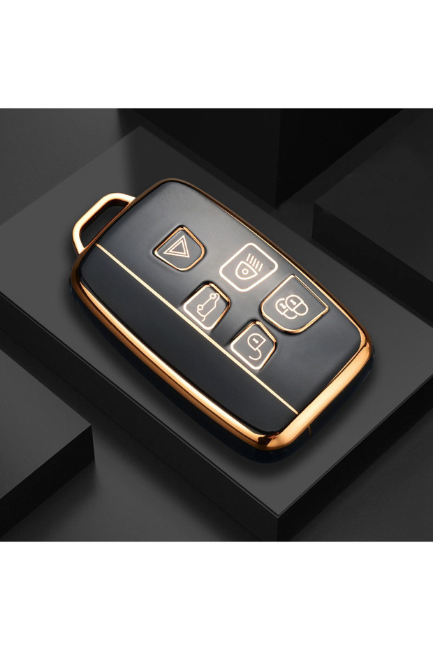 Black Plating TPU Car Key Case Shell Cover Fob For Land Rover Range Rover Evoque Sport Freelander Di