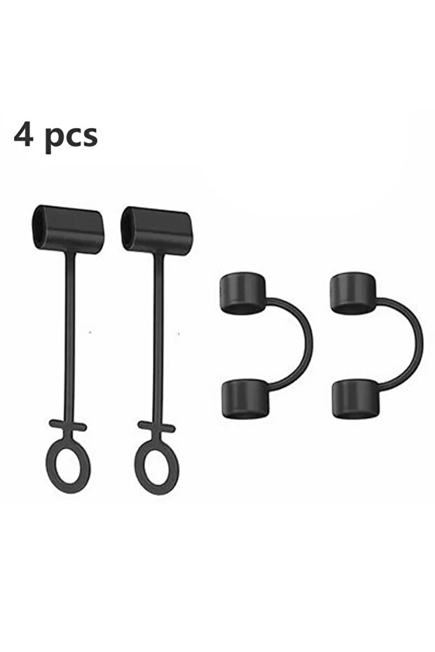 4pcs(Black) 4pcs Silicone Anti Lost Cover Protections Sleeve Cable Converter Holder Strap Tether for