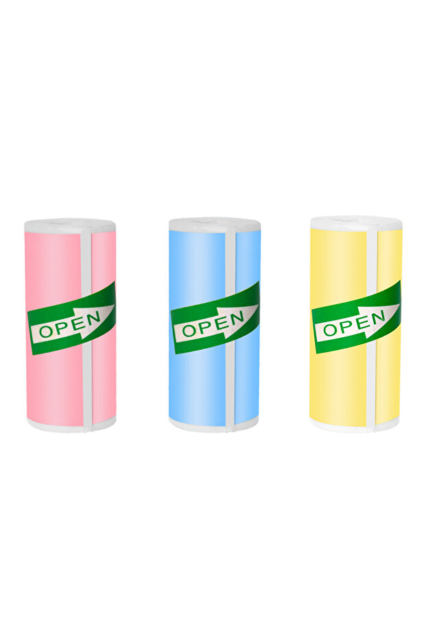 3pcs color sticker HD Mini Printer Thermal Paper 57*25MM Self-adhesive Roll Paper Label Sticker Phot