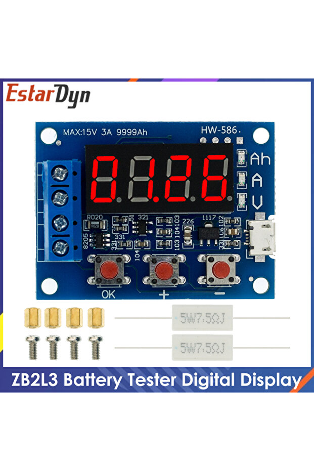 ZB2L3 Battery Tester LED Digital Display 18650 Lithium Battery Power Supply Test Resistance Lead-...