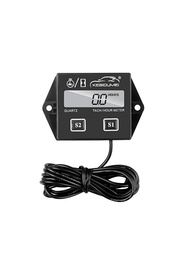 without Backlight Newest LCD Digital Engine Tach Hour Meter Tachometer Gauge Inductive Display For M - 1
