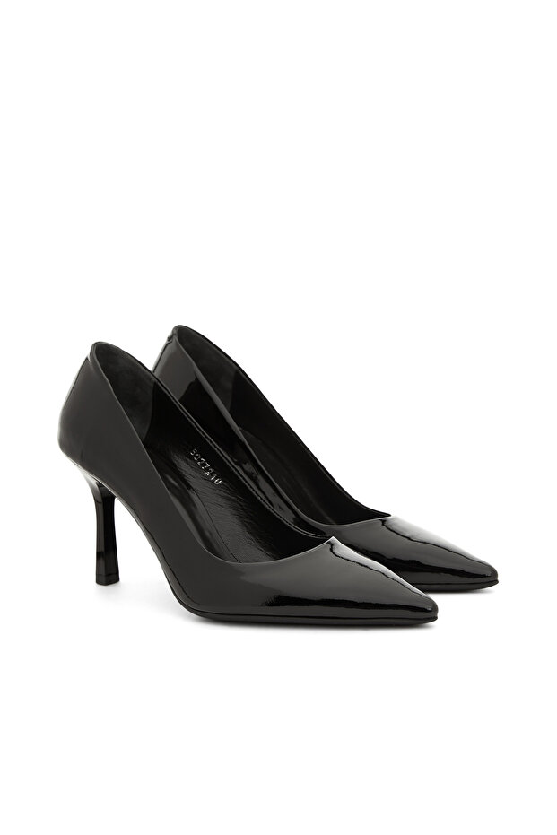 Siyah Deri Stiletto - 1