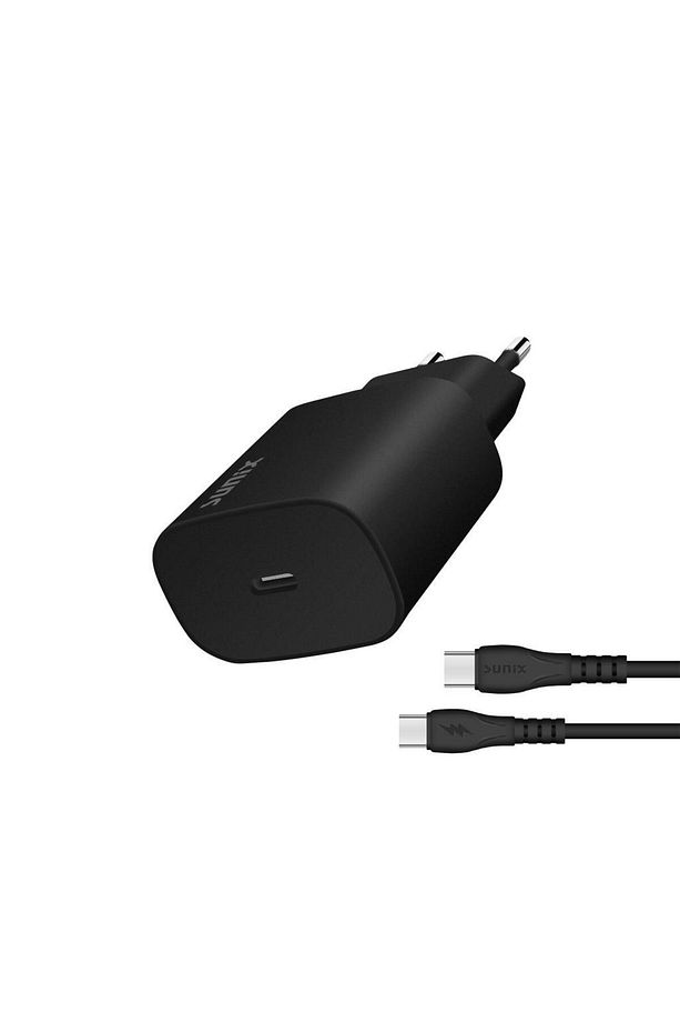 25w Usb-c Girişli Süper Hızlı Şarj Aleti Type-c / Type-c Set Siyah S-40 - 1