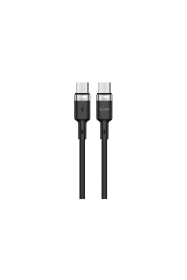 120w Usb-c / Type-c Şarj Ve Data Kablosu Siyah Sc-120 - 1