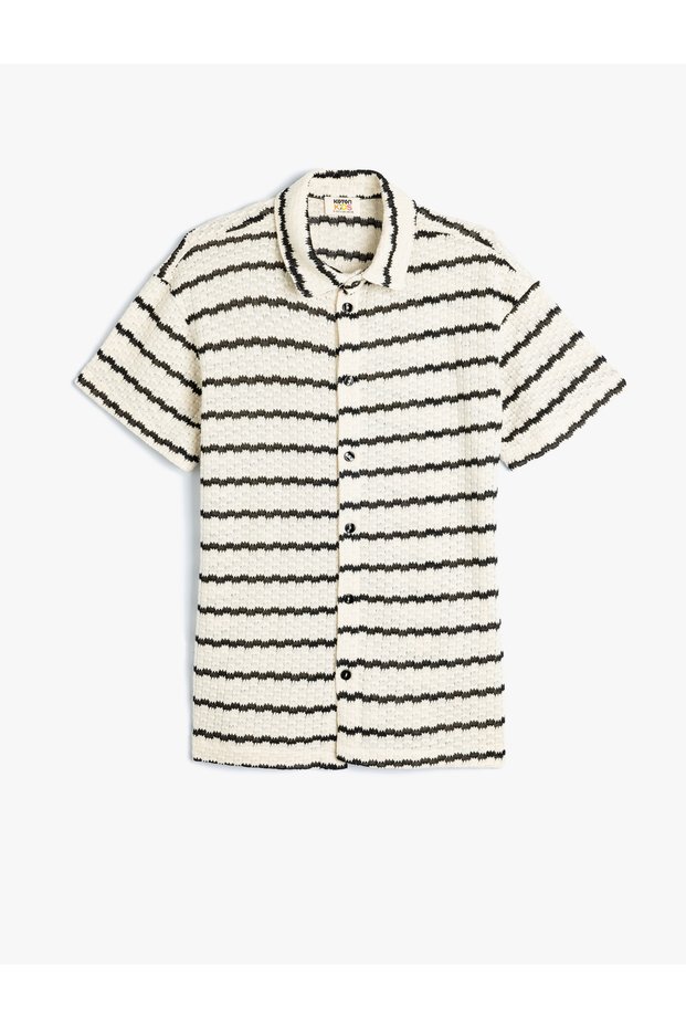Openwork Shirt Short Sleeve Buttoned